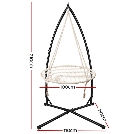 DSZ Product, feed-cond-new, feed-sl-DSZ Freight Payable, newGardeon Hammock Chair Nest Web Outdoor Swing With Steel Stand 100Cm - Premium Furniture > Outdoor > Outdoor Chairs from Gardeon ! Shop Online Buy Now at S & D's Value Store Family Business Best Customer ServiceDSZ Product, feed-cond-new, feed-sl-DSZ Freight Payable, new