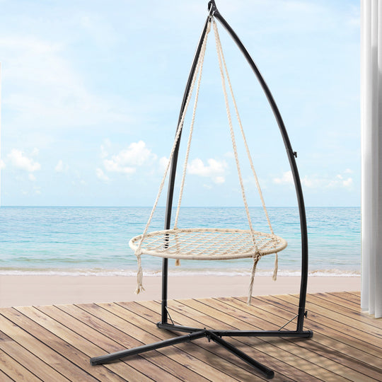 DSZ Product, feed-cond-new, feed-sl-DSZ Freight Payable, newGardeon Hammock Chair Nest Web Outdoor Swing With Steel Stand 100Cm - Premium Furniture > Outdoor > Outdoor Chairs from Gardeon ! Shop Online Buy Now at S & D's Value Store Family Business Best Customer ServiceDSZ Product, feed-cond-new, feed-sl-DSZ Freight Payable, new