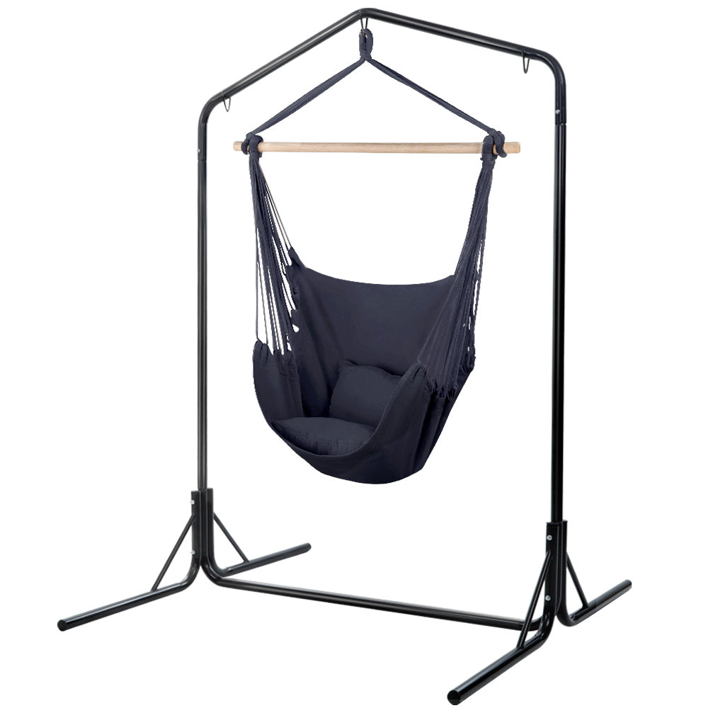 DSZ Product, feed-cond-new, feed-sl-DSZ Freight Payable, newGardeon Outdoor Hammock Chair With Stand Swing Hanging Hammock With Pillow Grey - Premium Furniture > Outdoor > Outdoor Chairs from Gardeon ! Shop Online Buy Now at S & D's Value Store Family Business Best Customer ServiceDSZ Product, feed-cond-new, feed-sl-DSZ Freight Payable, new