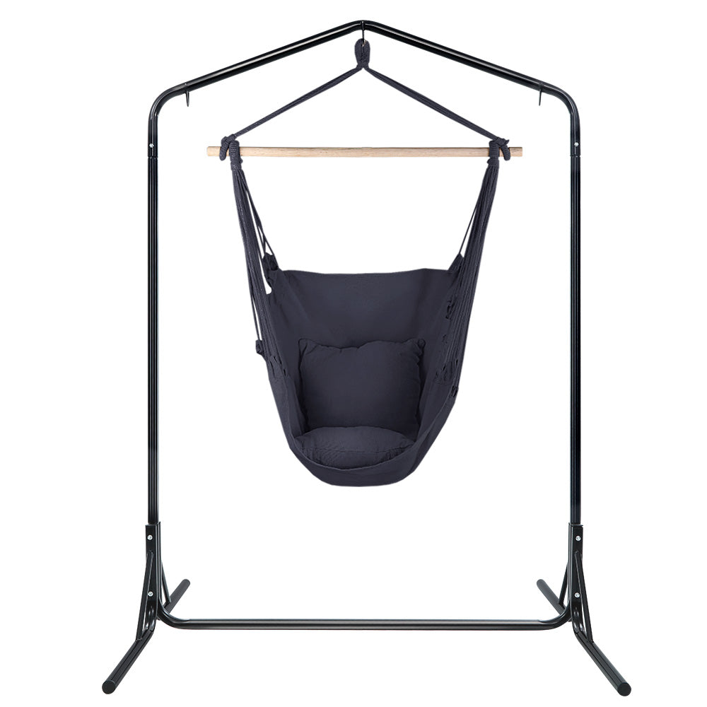 DSZ Product, feed-cond-new, feed-sl-DSZ Freight Payable, newGardeon Outdoor Hammock Chair With Stand Swing Hanging Hammock With Pillow Grey - Premium Furniture > Outdoor > Outdoor Chairs from Gardeon ! Shop Online Buy Now at S & D's Value Store Family Business Best Customer ServiceDSZ Product, feed-cond-new, feed-sl-DSZ Freight Payable, new