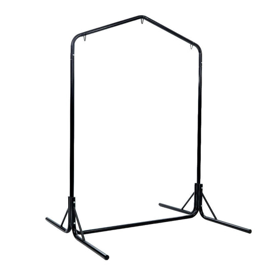 Gardeon heavy-duty hammock chair stand with weather-resistant powder-coated steel frame for indoor or outdoor use.