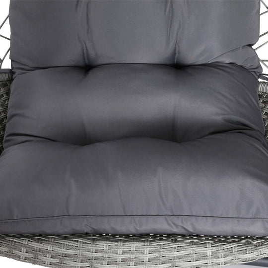 Close-up of comfortable cushion on Gardeon Outdoor Egg Swing Chair, showcasing quality padding and durable fabric.