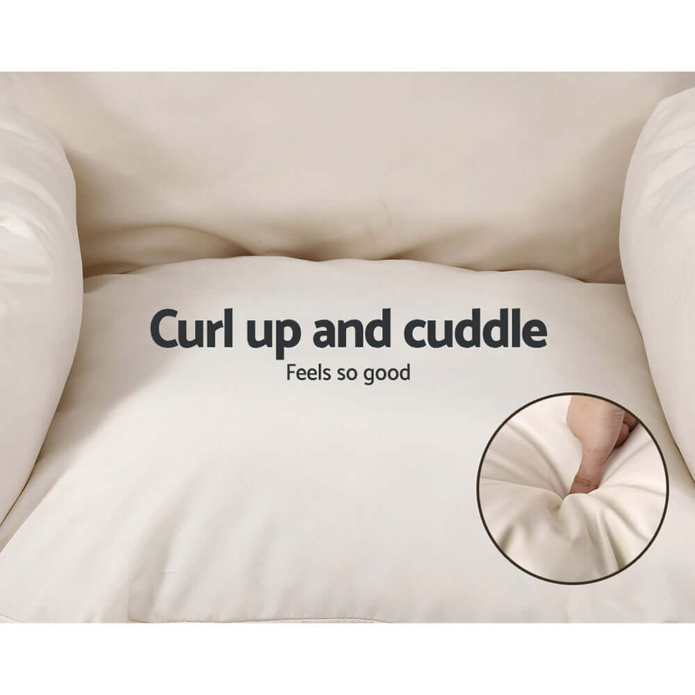 Cozy cushion inviting you to curl up and cuddle for ultimate relaxation and comfort.