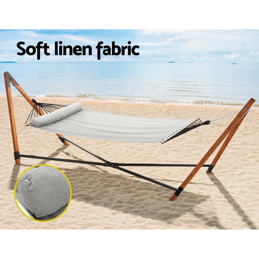 DSZ Product, feed-cond-new, feed-sl-DSZ Freight Payable, newGardeon Hammock Bed Outdoor Camping Timber Hammock With Stand Grey - Premium Home & Garden > Hammocks > Hammocks & Accessories from Gardeon ! Shop Online Buy Now at S & D's Value Store Family Business Best Customer ServiceDSZ Product, feed-cond-new, feed-sl-DSZ Freight Payable, new