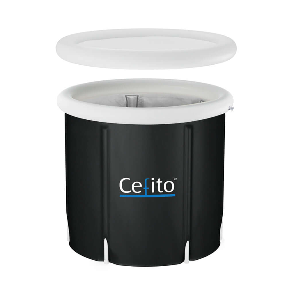 Affordable Cefito portable ice bath tub with lid for effective DIY recovery and relaxation. Quality and lux experience in 300L size.