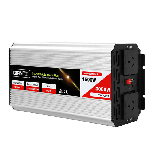 _label_, DSZ Product, feed-cond-new, feed-sl-free shipping, free-shipping, newGiantz 1500W Puresine Wave Dc - Ac Power Inverter - Premium Outdoor Recreation > Camping > Batteries & Generators from Giantz ! Shop Online Buy Now at S & D's Value Store Family Business Best Customer Service_label_, DSZ Product, feed-cond-new, feed-sl-free shipping, free-shipping, new