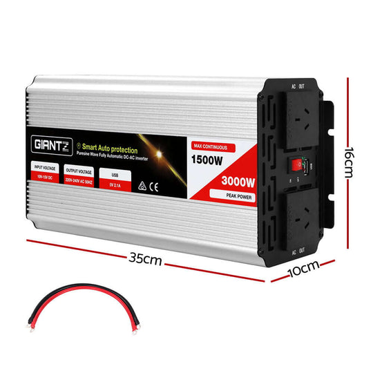 _label_, DSZ Product, feed-cond-new, feed-sl-free shipping, free-shipping, newGiantz 1500W Puresine Wave Dc - Ac Power Inverter - Premium Outdoor Recreation > Camping > Batteries & Generators from Giantz ! Shop Online Buy Now at S & D's Value Store Family Business Best Customer Service_label_, DSZ Product, feed-cond-new, feed-sl-free shipping, free-shipping, new