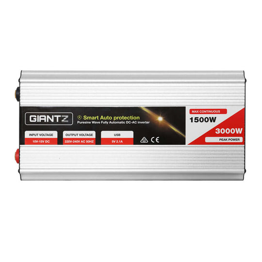 _label_, DSZ Product, feed-cond-new, feed-sl-free shipping, free-shipping, newGiantz 1500W Puresine Wave Dc - Ac Power Inverter - Premium Outdoor Recreation > Camping > Batteries & Generators from Giantz ! Shop Online Buy Now at S & D's Value Store Family Business Best Customer Service_label_, DSZ Product, feed-cond-new, feed-sl-free shipping, free-shipping, new