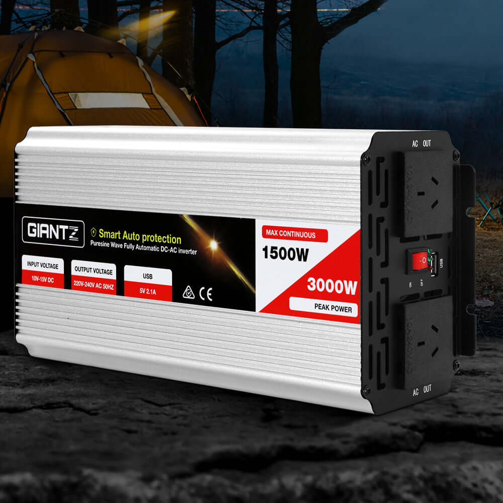 _label_, DSZ Product, feed-cond-new, feed-sl-free shipping, free-shipping, newGiantz 1500W Puresine Wave Dc - Ac Power Inverter - Premium Outdoor Recreation > Camping > Batteries & Generators from Giantz ! Shop Online Buy Now at S & D's Value Store Family Business Best Customer Service_label_, DSZ Product, feed-cond-new, feed-sl-free shipping, free-shipping, new