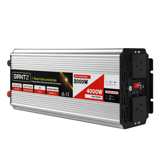 _label_, DSZ Product, feed-cond-new, feed-sl-free shipping, free-shipping, newGiantz Power Inverter 2000W Or 4000W Pure Sine Wave 12V - 240V Camping Boat Caravan - Premium Outdoor Recreation > Camping > Batteries & Generators from Giantz ! Shop Online Buy Now at S & D's Value Store Family Business Best Customer Service_label_, DSZ Product, feed-cond-new, feed-sl-free shipping, free-shipping, new