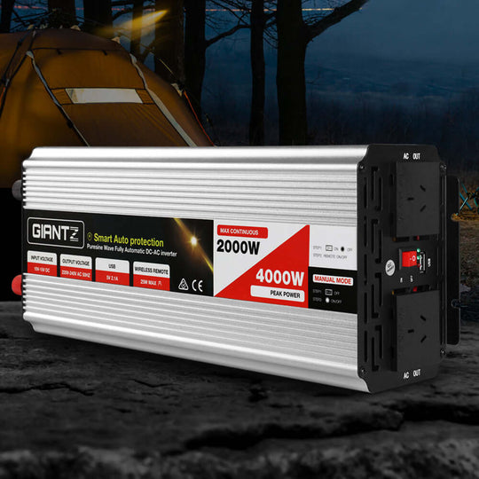 _label_, DSZ Product, feed-cond-new, feed-sl-free shipping, free-shipping, newGiantz Power Inverter 2000W Or 4000W Pure Sine Wave 12V - 240V Camping Boat Caravan - Premium Outdoor Recreation > Camping > Batteries & Generators from Giantz ! Shop Online Buy Now at S & D's Value Store Family Business Best Customer Service_label_, DSZ Product, feed-cond-new, feed-sl-free shipping, free-shipping, new