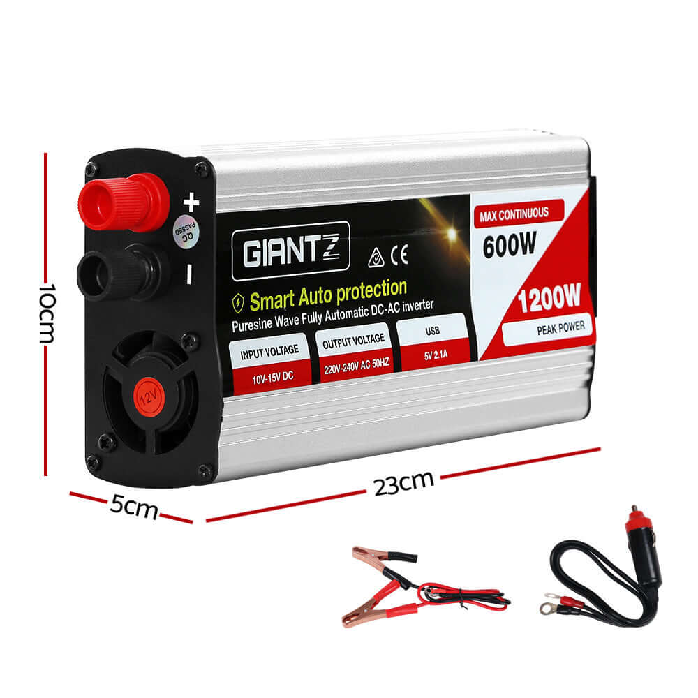 _label_, DSZ Product, feed-cond-new, feed-sl-free shipping, free-shipping, newGiantz Power Inverter 600W/1200W 12V To 240V Pure Sine Wave Camping Car Boat - Premium Outdoor Recreation > Camping > Batteries & Generators from Giantz ! Shop Online Buy Now at S & D's Value Store Family Business Best Customer Service_label_, DSZ Product, feed-cond-new, feed-sl-free shipping, free-shipping, new