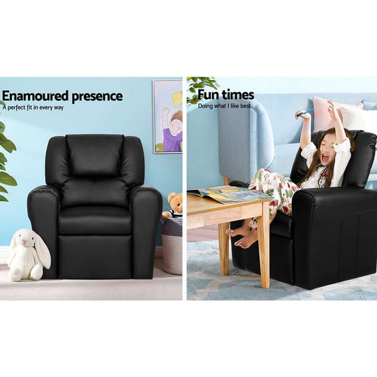 DSZ Product, feed-cond-new, feed-sl-DSZ Freight Payable, newKeezi Kids Recliner Chair Pu Leather Sofa Lounge Couch Children Armchair Black - Premium Baby & Kids > Kid's Furniture > Kid's Tables, Chairs & Seats from Keezi ! Shop Online Buy Now at S & D's Value Store Family Business Best Customer ServiceDSZ Product, feed-cond-new, feed-sl-DSZ Freight Payable, new