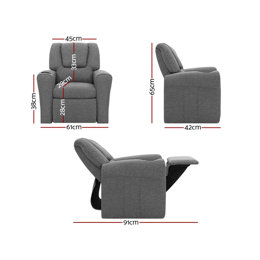 DSZ Product, feed-cond-new, feed-sl-DSZ Freight Payable, newKeezi Kids Recliner Chair Linen Soft Sofa Lounge Couch Children Armchair Grey - Premium Furniture > Bar Stools & Chairs > Arm Chairs & Recliners from Keezi ! Shop Online Buy Now at S & D's Value Store Family Business Best Customer ServiceDSZ Product, feed-cond-new, feed-sl-DSZ Freight Payable, new