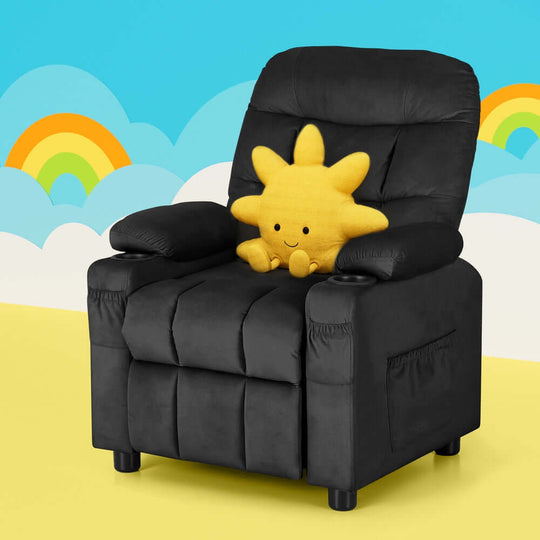 DSZ Product, feed-cond-new, feed-sl-DSZ Freight Payable, newKeezi Kids Recliner Chair Black Velvet Sofa Lounge Couch Children Charis Armchair - Premium Baby & Kids > Kid's Furniture > Kid's Tables, Chairs & Seats from Keezi ! Shop Online Buy Now at S & D's Value Store Family Business Best Customer ServiceDSZ Product, feed-cond-new, feed-sl-DSZ Freight Payable, new