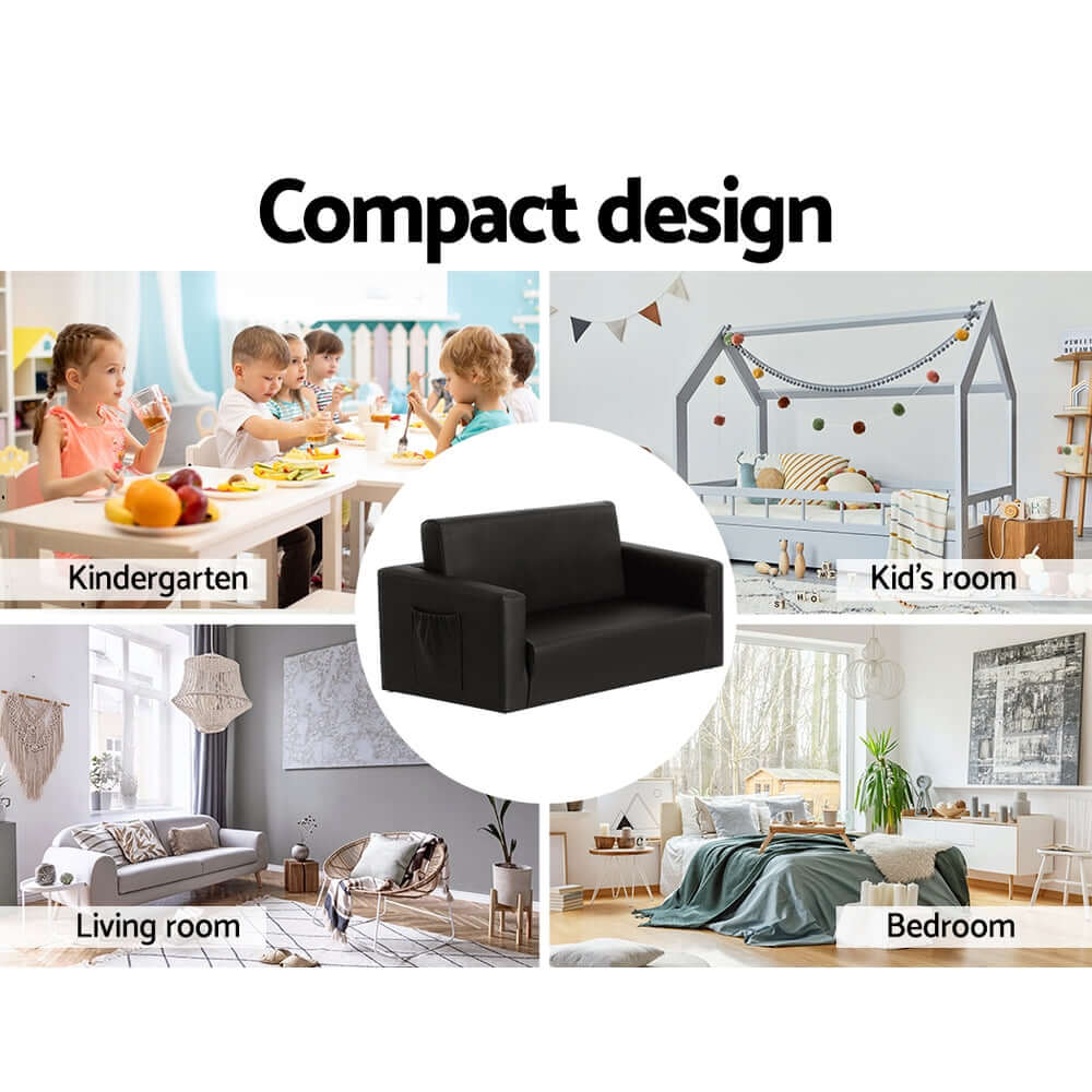 DSZ Product, feed-cond-new, feed-sl-DSZ Freight Payable, newKeezi Kids Sofa 2 Seater Children Flip Open Couch Pu Leather Armchair Black - Premium Baby & Kids > Kid's Furniture > Kid's Tables, Chairs & Seats from Keezi ! Shop Online Buy Now at S & D's Value Store Family Business Best Customer ServiceDSZ Product, feed-cond-new, feed-sl-DSZ Freight Payable, new