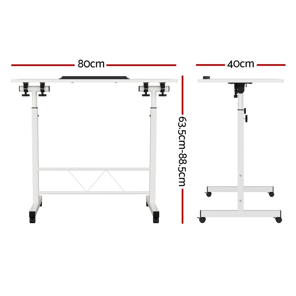 Artiss Laptop Desk Table Adjustable 80Cm White