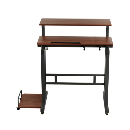 Artiss Laptop Desk Table Adjustable Dark Wood 80Cm