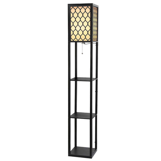 _label_, DSZ Product, feed-cond-new, feed-sl-free shipping, free-shippingArtiss Floor Lamp 3 Tier Shelf Storage Led Light Stand Home Room Pattern Black - Premium Home & Garden > Lighting > Floor Lamps from Artiss ! Shop Online Buy Now at S & D's Value Store Family Business Best Customer Service_label_, DSZ Product, feed-cond-new, feed-sl-free shipping, free-shipping