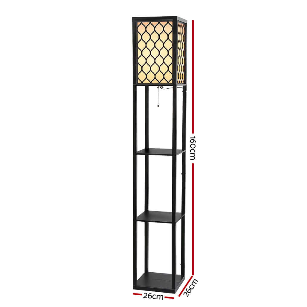 _label_, DSZ Product, feed-cond-new, feed-sl-free shipping, free-shippingArtiss Floor Lamp 3 Tier Shelf Storage Led Light Stand Home Room Pattern Black - Premium Home & Garden > Lighting > Floor Lamps from Artiss ! Shop Online Buy Now at S & D's Value Store Family Business Best Customer Service_label_, DSZ Product, feed-cond-new, feed-sl-free shipping, free-shipping