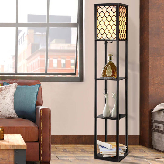 _label_, DSZ Product, feed-cond-new, feed-sl-free shipping, free-shippingArtiss Floor Lamp 3 Tier Shelf Storage Led Light Stand Home Room Pattern Black - Premium Home & Garden > Lighting > Floor Lamps from Artiss ! Shop Online Buy Now at S & D's Value Store Family Business Best Customer Service_label_, DSZ Product, feed-cond-new, feed-sl-free shipping, free-shipping