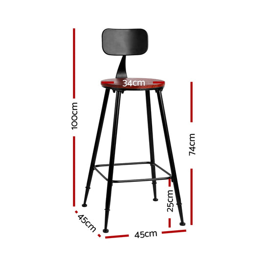 Artiss 2x Bar Stools Vintage Metal Chairs