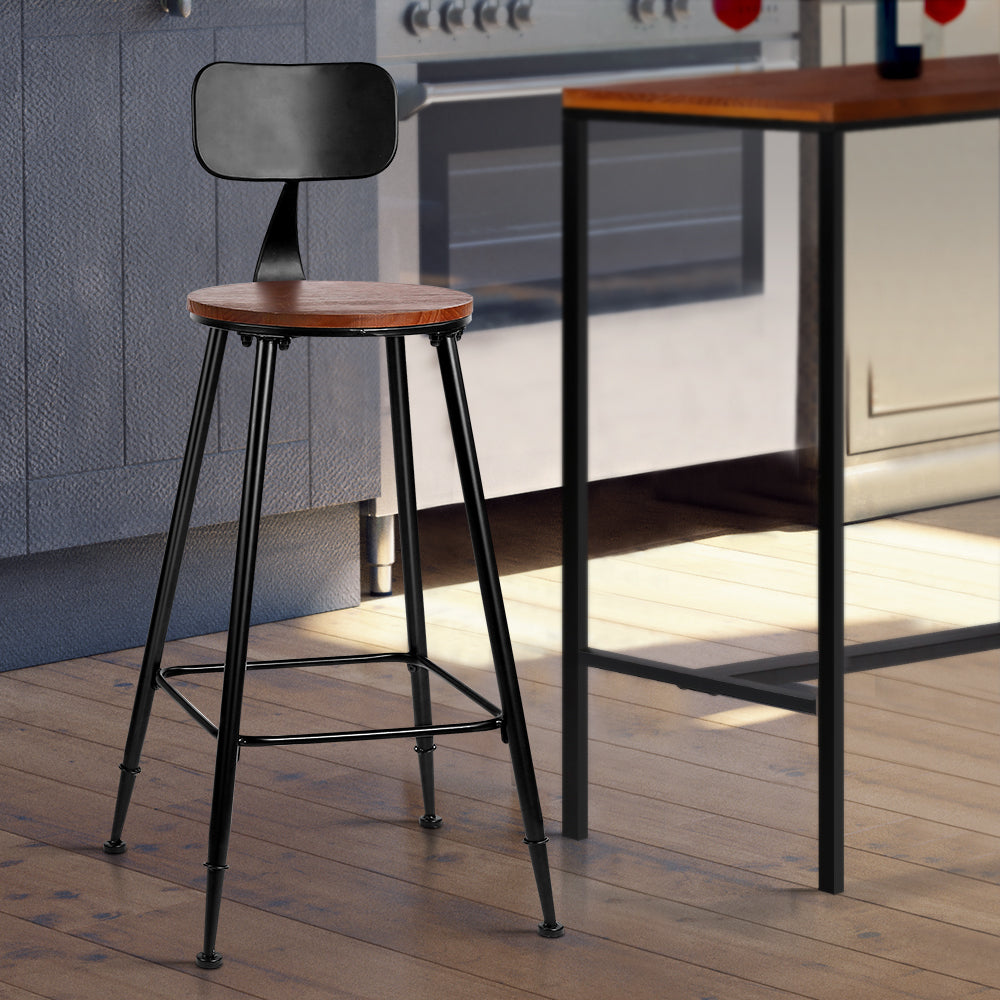 Artiss 2x Bar Stools Vintage Metal Chairs