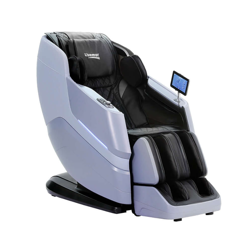 Livemor 4D Massage Chair Electric Recliner in sleek design, offering affordable luxury and quality massage experience at home.