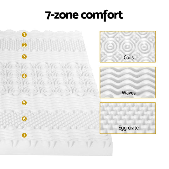 _label_, DSZ Product, feed-cond-new, feed-sl-free shipping, free-shipping, newGiselle Bedding Memory Foam Mattress Topper 7 - Zone Airflow Pad 8Cm Queen White - Premium Furniture > Mattresses > Mattress Toppers from Giselle Bedding ! Shop Online Buy Now at S & D's Value Store Family Business Best Customer Service_label_, DSZ Product, feed-cond-new, feed-sl-free shipping, free-shipping, new