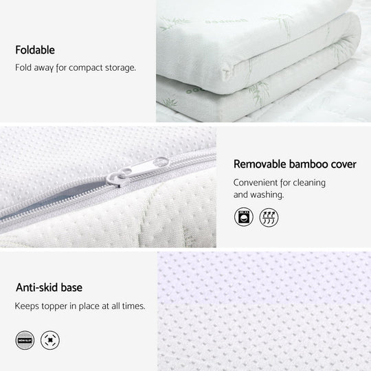 DSZ Product, feed-cond-new, feed-sl-DSZ Freight Payable, newGiselle Bedding Memory Foam Mattress Topper Cool Gel Bed Mat Bamboo 10Cm King - Premium Furniture > Mattresses > Mattress Toppers from Giselle Bedding ! Shop Online Buy Now at S & D's Value Store Family Business Best Customer ServiceDSZ Product, feed-cond-new, feed-sl-DSZ Freight Payable, new