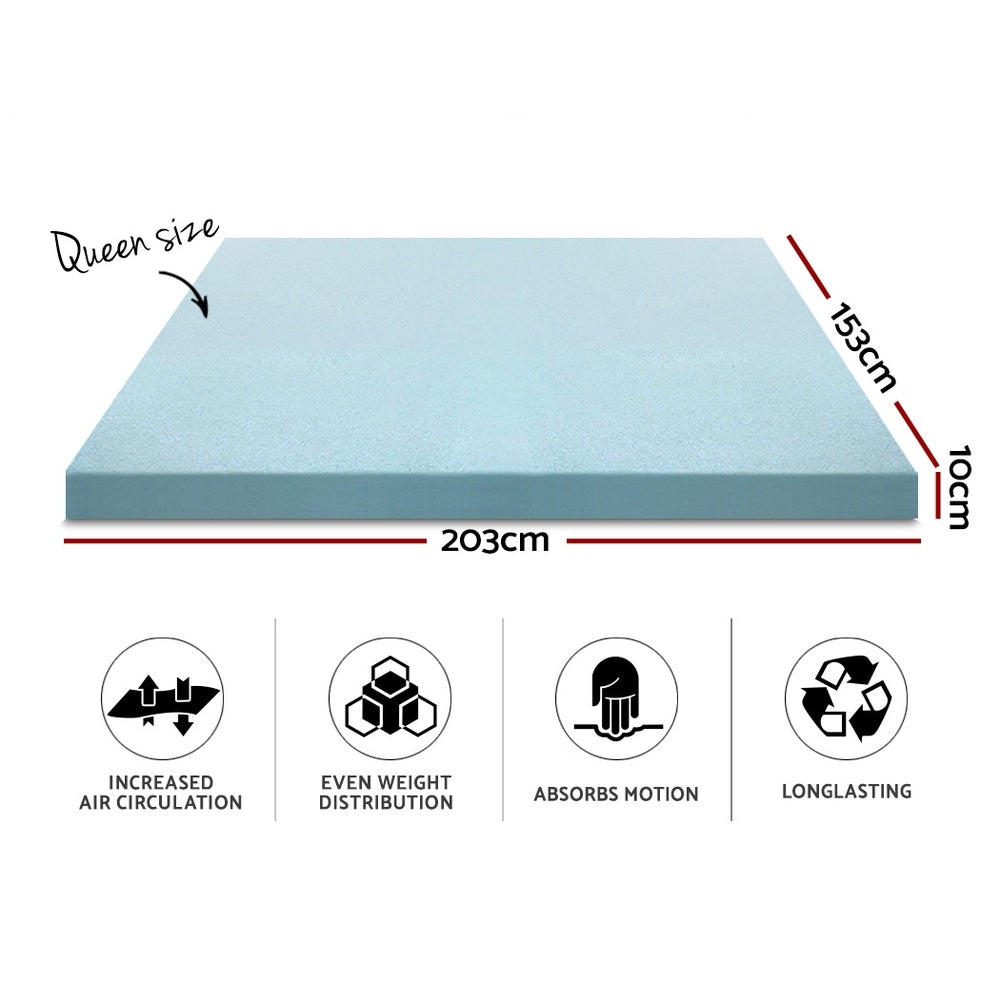 DSZ Product, feed-cond-new, feed-sl-DSZ Freight Payable, newGiselle Bedding Memory Foam Mattress Topper Cool Gel 10Cm Queen - Premium Furniture > Mattresses > Mattress Toppers from Giselle Bedding ! Shop Online Buy Now at S & D's Value Store Family Business Best Customer ServiceDSZ Product, feed-cond-new, feed-sl-DSZ Freight Payable, new