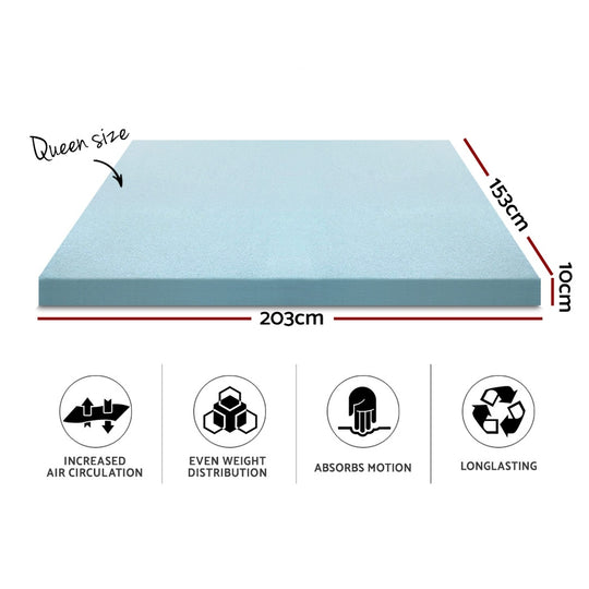 DSZ Product, feed-cond-new, feed-sl-DSZ Freight Payable, newGiselle Bedding Memory Foam Mattress Topper Cool Gel 10Cm Queen - Premium Furniture > Mattresses > Mattress Toppers from Giselle Bedding ! Shop Online Buy Now at S & D's Value Store Family Business Best Customer ServiceDSZ Product, feed-cond-new, feed-sl-DSZ Freight Payable, new