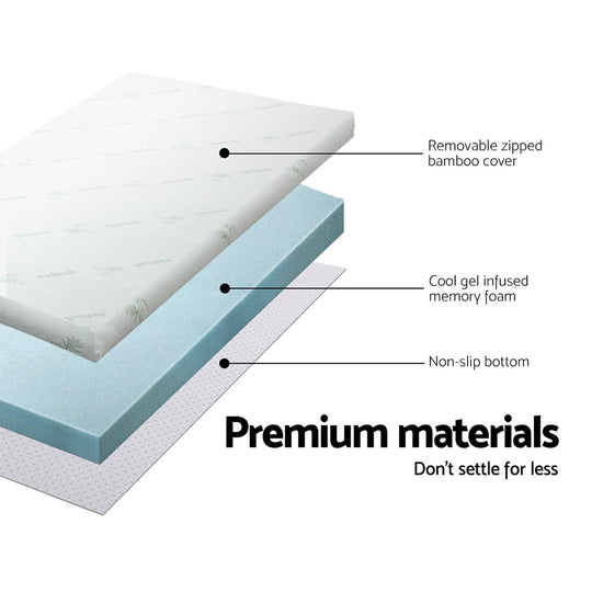 DSZ Product, feed-cond-new, feed-sl-DSZ Freight Payable, newGiselle Bedding Memory Foam Mattress Topper Cool Gel 10Cm Queen - Premium Furniture > Mattresses > Mattress Toppers from Giselle Bedding ! Shop Online Buy Now at S & D's Value Store Family Business Best Customer ServiceDSZ Product, feed-cond-new, feed-sl-DSZ Freight Payable, new