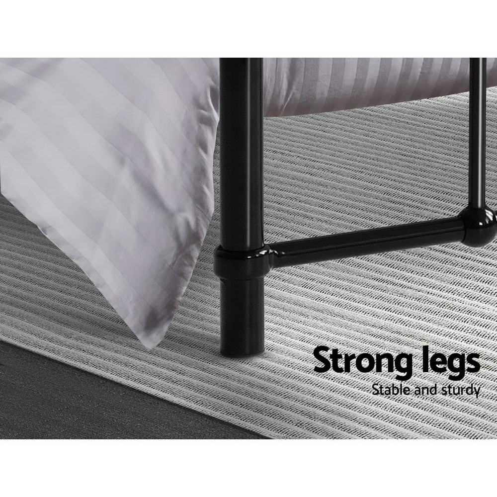 Artiss Bed Frame Metal Frames Leo - Single (Black)