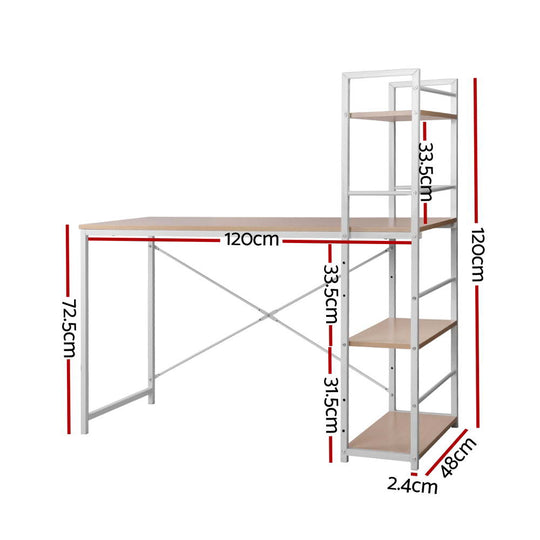 Artiss Computer Desk Shelf Oak 120Cm