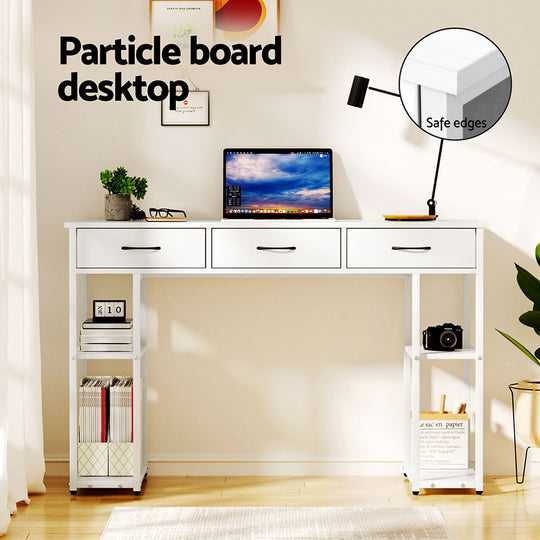 Artiss Computer Desk Drawer Shelves Study Table 120Cm White