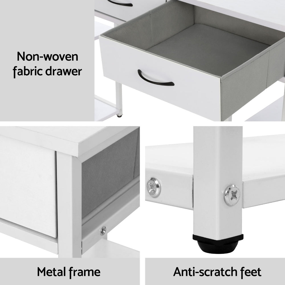 Artiss Computer Desk Drawer Shelves Study Table 120Cm White