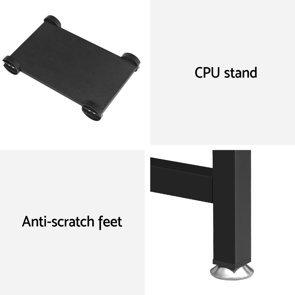 Artiss Computer Desk L - Shape Cpu Stand Black 147Cm