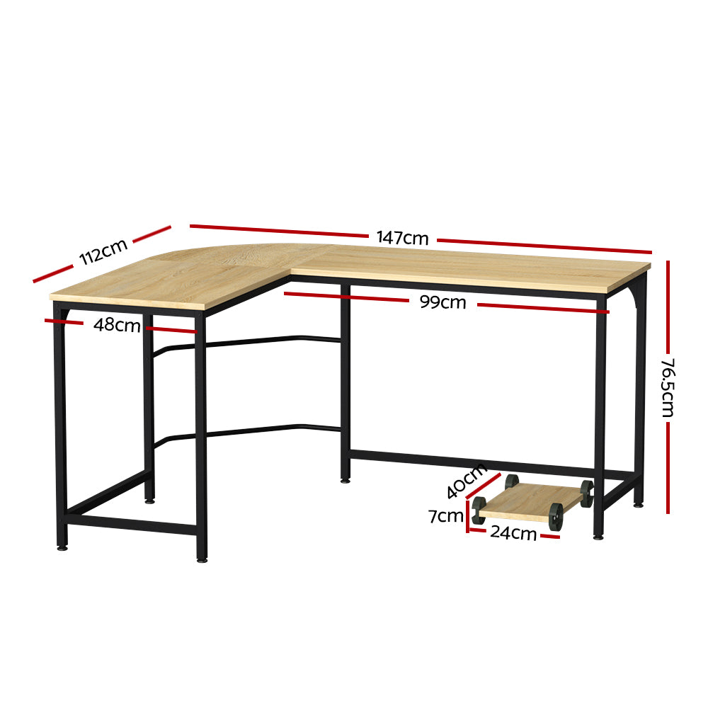 DSZ Product, feed-cond-new, feed-sl-DSZ Freight Payable, newArtiss Computer Desk L - Shape Cpu Stand Oak 147Cm - Premium Furniture > Office > Desks from Artiss ! Shop Online Buy Now at S & D's Value Store Family Business Best Customer ServiceDSZ Product, feed-cond-new, feed-sl-DSZ Freight Payable, new