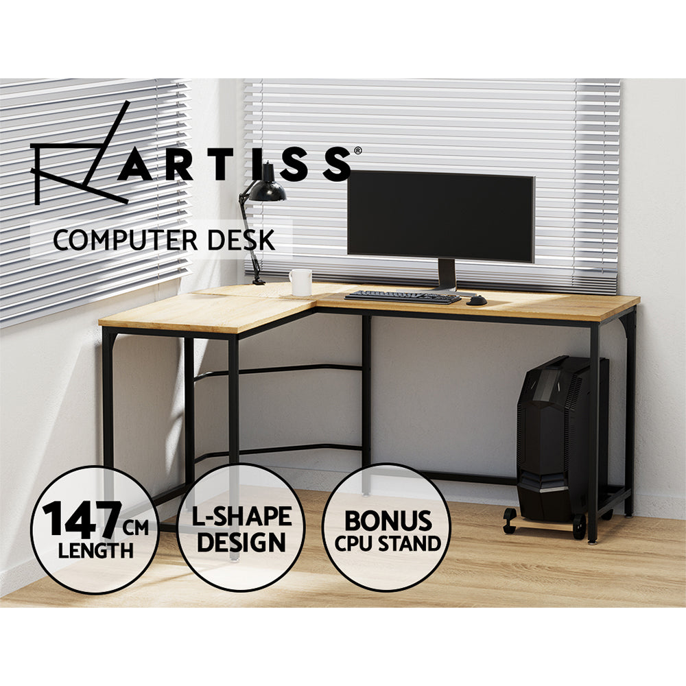 DSZ Product, feed-cond-new, feed-sl-DSZ Freight Payable, newArtiss Computer Desk L - Shape Cpu Stand Oak 147Cm - Premium Furniture > Office > Desks from Artiss ! Shop Online Buy Now at S & D's Value Store Family Business Best Customer ServiceDSZ Product, feed-cond-new, feed-sl-DSZ Freight Payable, new