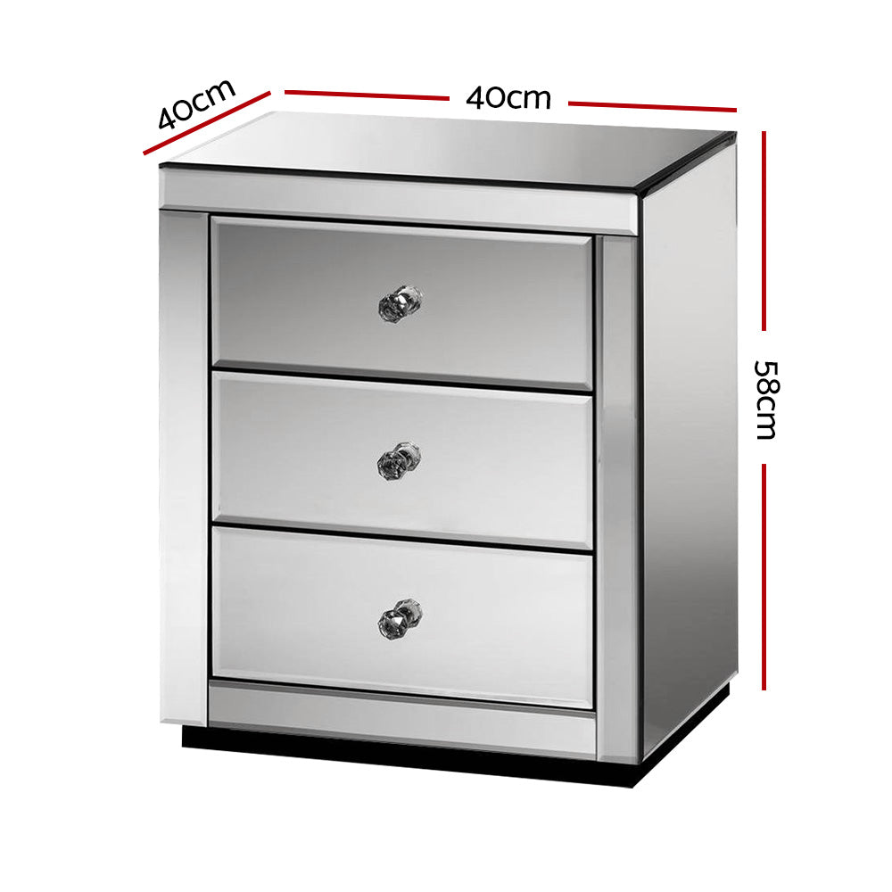 DSZ Product, feed-cond-new, feed-sl-DSZ Freight Payable, newArtiss Bedside Table 3 Drawers Mirrored - Presia Grey - Premium Furniture > Bedroom > Bedside Tables from Artiss ! Shop Online Buy Now at S & D's Value Store Family Business Best Customer ServiceDSZ Product, feed-cond-new, feed-sl-DSZ Freight Payable, new