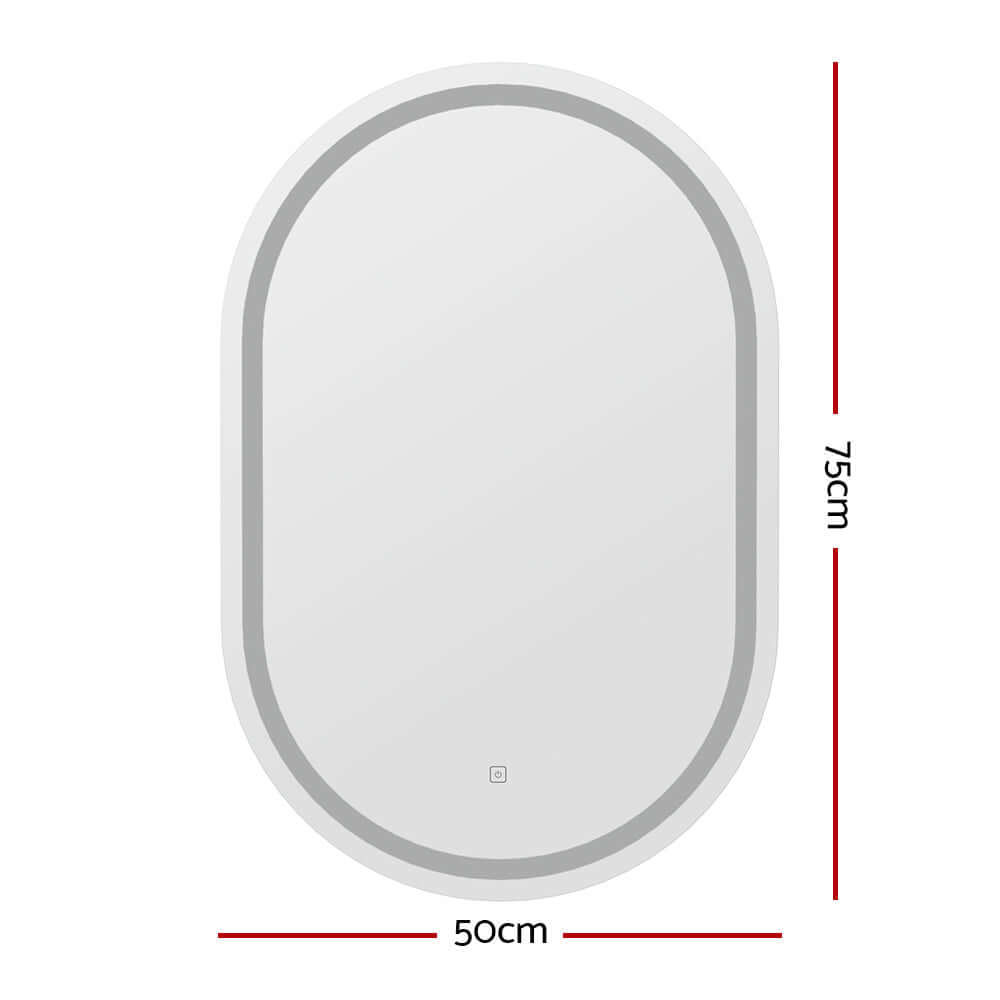 _label_, DSZ Product, feed-cond-new, feed-sl-free shipping, free-shipping, newEmbellir Led Wall Mirror With Light 50 X 75Cm Bathroom Decor Oval Mirrors Vanity - Premium Home & Garden > Decor > Mirrors from Embellir ! Shop Online Buy Now at S & D's Value Store Family Business Best Customer Service_label_, DSZ Product, feed-cond-new, feed-sl-free shipping, free-shipping, new