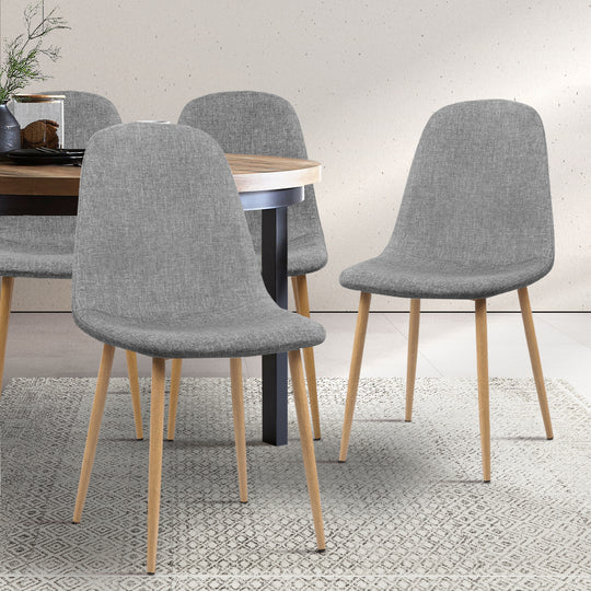 DSZ Product, feed-cond-new, feed-sl-DSZ Freight Payable, newArtiss Dining Chairs Set Of 4 Linen Curved Slope Grey - Premium Furniture > Dining > Dining Set from Artiss ! Shop Online Buy Now at S & D's Value Store Family Business Best Customer ServiceDSZ Product, feed-cond-new, feed-sl-DSZ Freight Payable, new