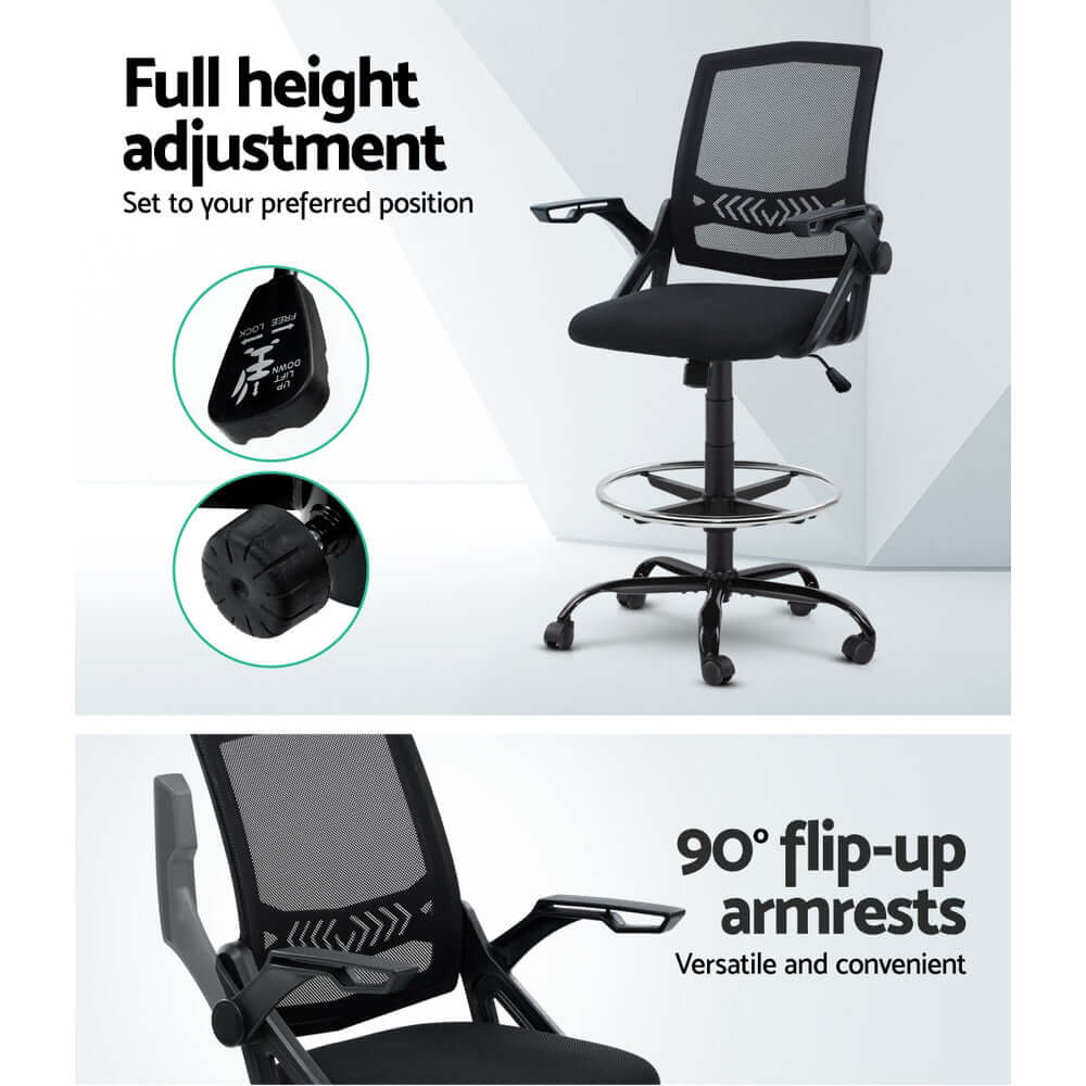 Artiss Office Chair features full height adjustment and 90° flip-up armrests, perfect for DIY work and affordable comfort.