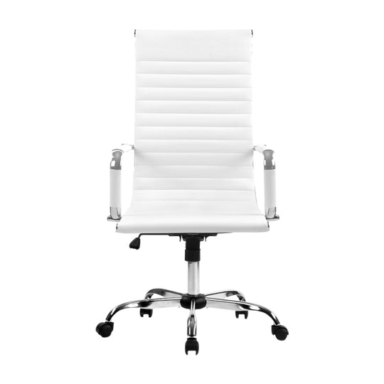 Artiss Office Chair Conference Chairs Pu Leather High Back White