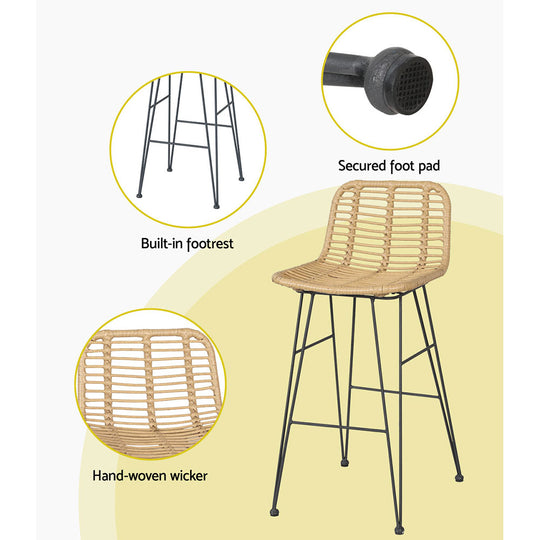 DSZ Product, feed-cond-new, feed-sl-DSZ Freight Payable, newGardeon 2 Piece Outdoor Bar Stools Wicker Dining Rattan Chair - Premium Furniture > Outdoor > Outdoor Chairs from Gardeon ! Shop Online Buy Now at S & D's Value Store Family Business Best Customer ServiceDSZ Product, feed-cond-new, feed-sl-DSZ Freight Payable, new