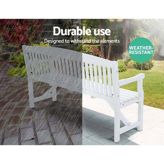 Gardeon 5FT outdoor garden bench showcasing weather-resistant design and durable quality for stylish outdoor furniture.