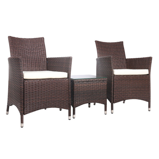 DSZ Product, feed-cond-new, feed-sl-DSZ Freight Payable, newGardeon 3Pc Outdoor Bistro Set Patio Furniture Wicker Setting Chairs Table Cushion Brown - Premium Furniture > Outdoor > Outdoor Chairs from Gardeon ! Shop Online Buy Now at S & D's Value Store Family Business Best Customer ServiceDSZ Product, feed-cond-new, feed-sl-DSZ Freight Payable, new