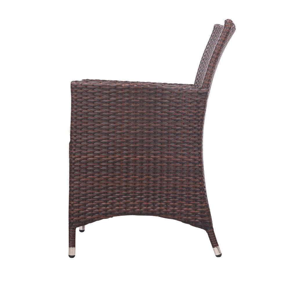 DSZ Product, feed-cond-new, feed-sl-DSZ Freight Payable, newGardeon 3Pc Outdoor Bistro Set Patio Furniture Wicker Setting Chairs Table Cushion Brown - Premium Furniture > Outdoor > Outdoor Chairs from Gardeon ! Shop Online Buy Now at S & D's Value Store Family Business Best Customer ServiceDSZ Product, feed-cond-new, feed-sl-DSZ Freight Payable, new