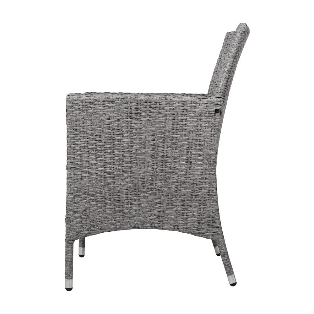 DSZ Product, feed-cond-new, feed-sl-DSZ Freight Payable, newGardeon 3Pc Outdoor Bistro Set Patio Furniture Wicker Setting Chairs Table Cushion Grey - Premium Furniture > Outdoor > Outdoor Chairs from Gardeon ! Shop Online Buy Now at S & D's Value Store Family Business Best Customer ServiceDSZ Product, feed-cond-new, feed-sl-DSZ Freight Payable, new